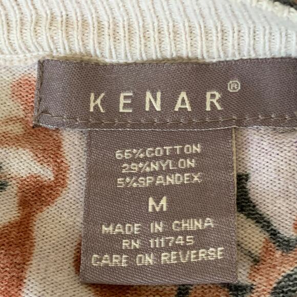 Kenar Black Floral Cotton Blend Cardigan Sweater Size Medium - Picture 8 of 8